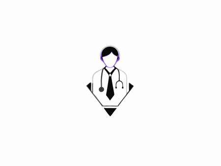 Doctor logo illustration on white backgroundのイラスト素材