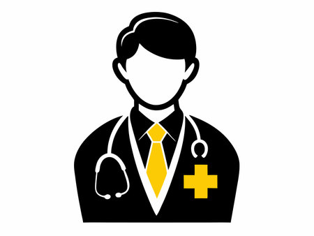 Doctor logo illustration on white backgroundのイラスト素材