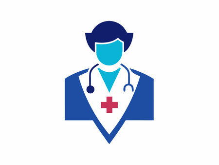 Doctor logo illustration on white backgroundのイラスト素材