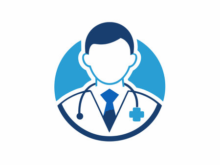 Doctor logo illustration on white backgroundのイラスト素材