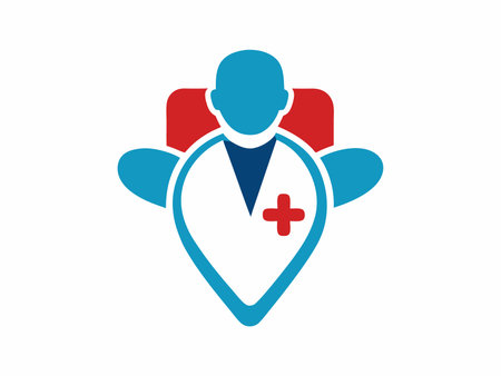 Doctor logo illustration on white backgroundのイラスト素材