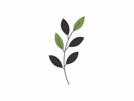 Leaf minimal vector art on white backgroundのイラスト素材
