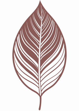 Leaf minimal vector art on white backgroundのイラスト素材