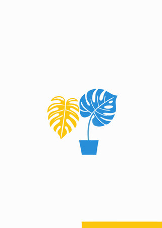 Monstera plant minimal vector on white backgroundのイラスト素材