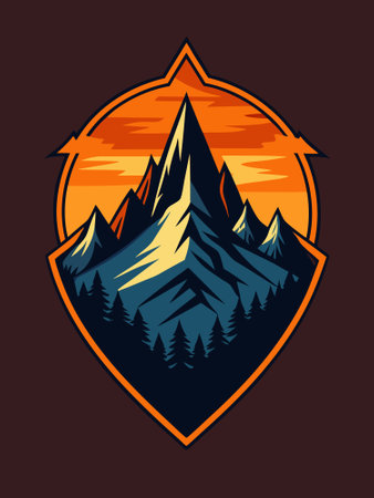 Mountain dark illustration for t-shirt graphicsのイラスト素材