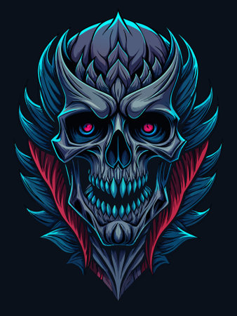 Skull dark illustration for t-shirt graphicsのイラスト素材