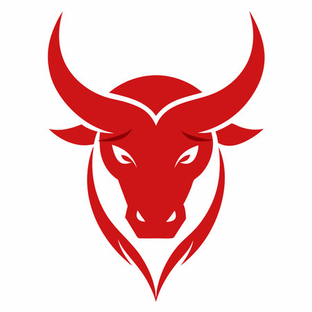 Bull logo illustration on white backgroundのイラスト素材