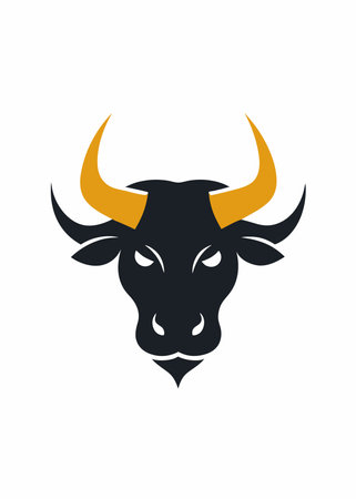 Bull logo illustration on white backgroundのイラスト素材