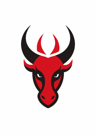 Bull logo illustration on white backgroundのイラスト素材