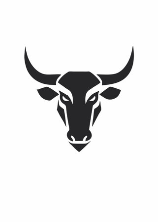 Bull logo illustration on white backgroundのイラスト素材