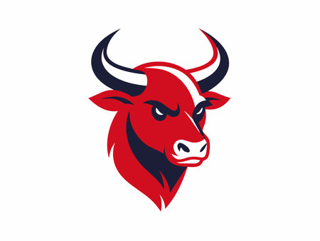 Bull logo illustration on white backgroundのイラスト素材