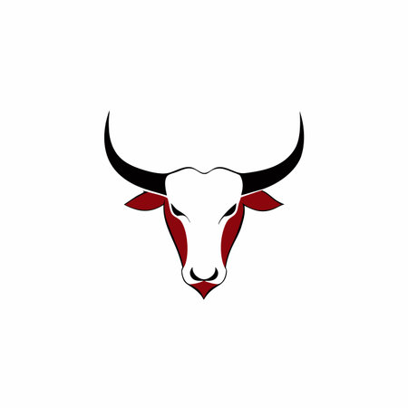 Bull logo illustration on white backgroundのイラスト素材