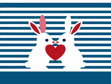 Valentine's day rabbits couple illustrationのイラスト素材