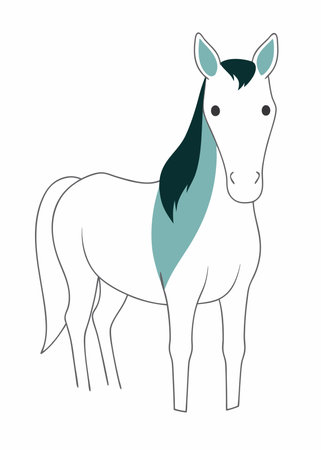 Horse illustration on white backgroundのイラスト素材