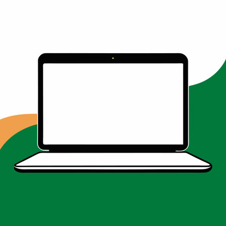 Laptop blank display illustration on white backgroundのイラスト素材