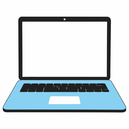 Laptop blank display illustration on white backgroundのイラスト素材