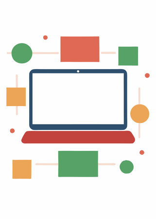 Laptop blank display illustration on white backgroundのイラスト素材