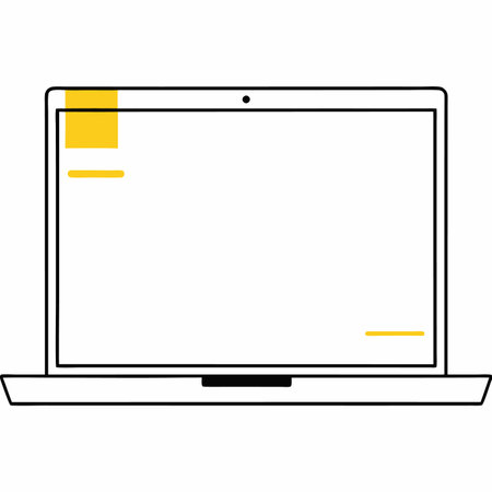 Laptop blank display illustration on white backgroundのイラスト素材