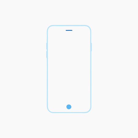 Phone blank display illustration on white backgroundのイラスト素材