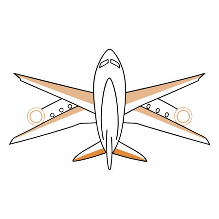 Airplane logo illustration on white backgroundのイラスト素材