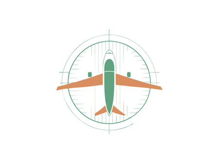 Airplane logo illustration on white backgroundのイラスト素材