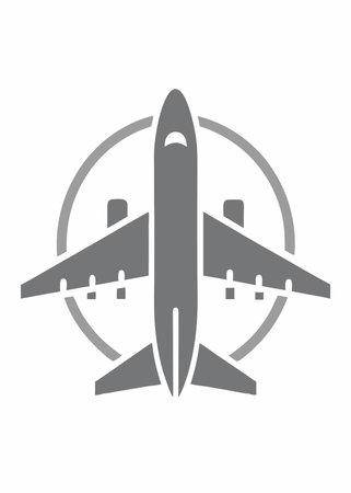 Airplane logo illustration on white backgroundのイラスト素材