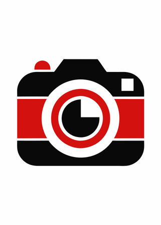 Camera logo illustration on white background