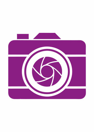 Camera logo illustration on white backgroundのイラスト素材