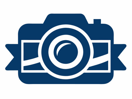 Camera logo illustration on white background