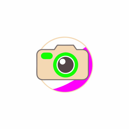 Camera logo illustration on white background