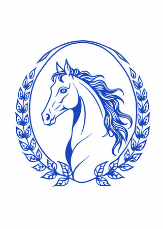 Horse logo illustration on white backgroundのイラスト素材