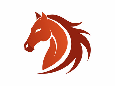 Horse logo illustration on white backgroundのイラスト素材