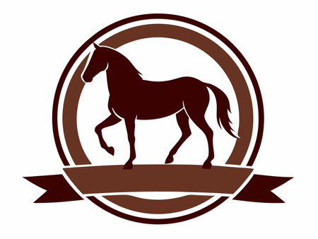 Horse logo illustration on white backgroundのイラスト素材
