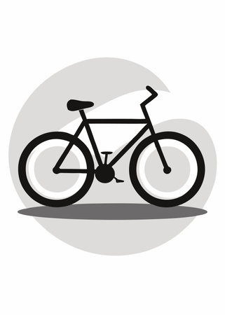 Minimalist bicycle logo on white backgroundのイラスト素材