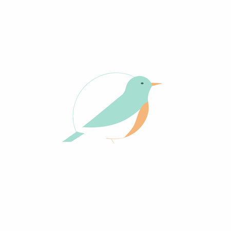 Minimalist bird logo on white backgroundのイラスト素材
