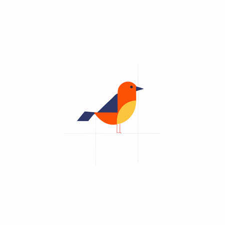 Minimalist bird logo on white backgroundのイラスト素材