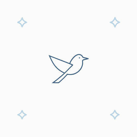 Minimalist bird logo on white backgroundのイラスト素材