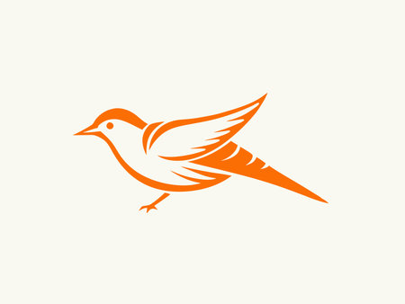 Minimalist bird logo on white backgroundのイラスト素材