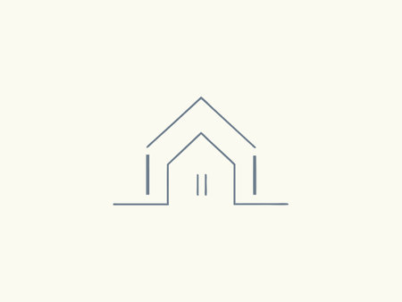 Minimalist real estate logo on white backgroundのイラスト素材