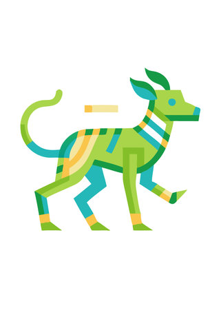 Wild animal minimal line art illustration on white backgroundのイラスト素材