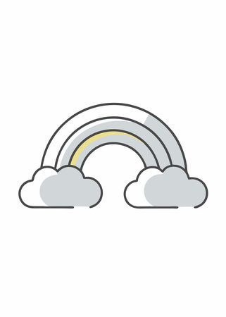 Cartoon Rainbow vector illustration on white backgroundのイラスト素材