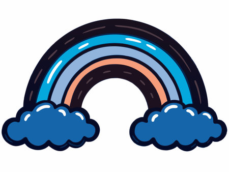 Cartoon Rainbow vector illustration on white backgroundのイラスト素材