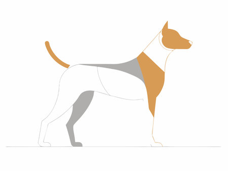 Dog abstract continuous line art design on white backgroundのイラスト素材