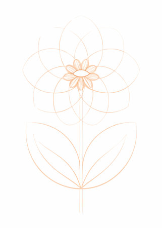 Flower minimal continuous line art design on white backgroundのイラスト素材