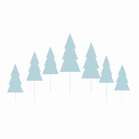 Minimalist forest illustration on white backgroundのイラスト素材