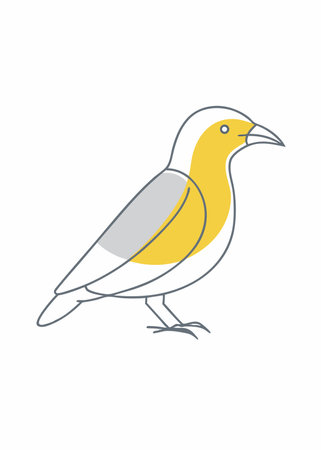 Bird abstract continuous line art design on white backgroundのイラスト素材