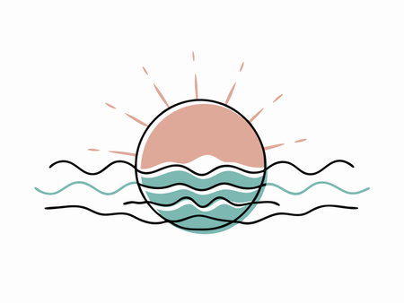 Sunset vector illustration on white backgroundのイラスト素材