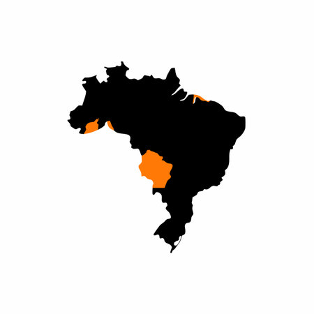 Brazil map vector on white backgroundのイラスト素材