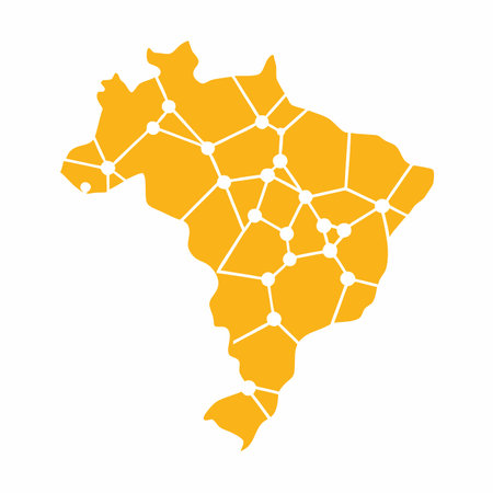 Brazil map vector on white backgroundのイラスト素材
