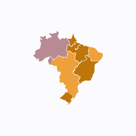 Brazil map vector on white backgroundのイラスト素材